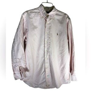 Men’s Ralph Lauren long sleeve button down shit size 16-34 color pink snd white